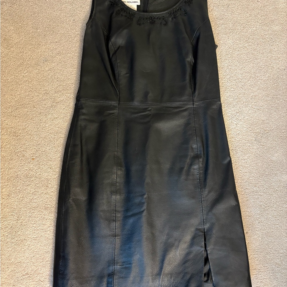 David Benjamin Black Leather Sequin Sleeveless Co… - image 3